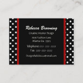 ゼブラ印刷ハートと水玉模様名刺 名刺 (裏面)