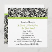 ゼブラ印刷バースデーパーティ招待状 招待状 (正面/裏面)