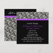 ゼブラ印刷バースデーパーティ招待状 招待状 (正面/裏面)