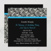 ゼブラ印刷バースデーパーティ招待状 招待状 (正面/裏面)