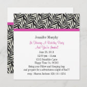 ゼブラ印刷バースデーパーティ招待状 招待状 (正面/裏面)