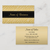 ゼブラ印刷パターン黒と金ゴールド 名刺 (正面/裏面)