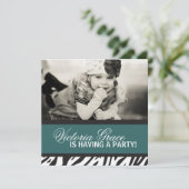 ゼブラ印刷パーティの招待状 招待状 (スタンド正面)