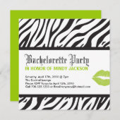 ゼブラ印刷パーティの招待状 招待状 (正面/裏面)