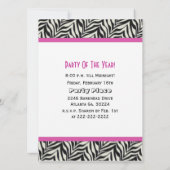 ゼブラ印刷パーティの招待状 招待状 (裏面)