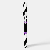 ゼブラ印刷パープルレースモノグラム名 Case-Mate iPhoneケース (裏面 / 左)