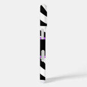 ゼブラ印刷パープルレースモノグラム名 Case-Mate iPhoneケース (裏面 / 右)