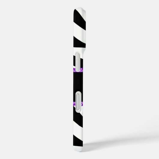 ゼブラ印刷パープルレースモノグラム名 Case-Mate iPhoneケース (裏面 / 右)