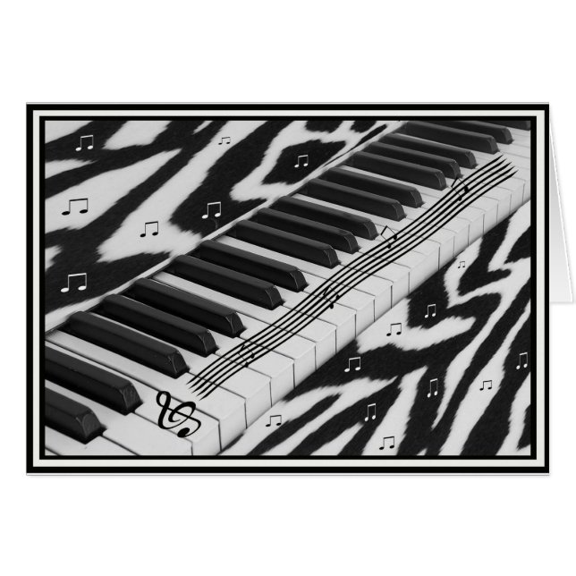 ゼブラ印刷ピアノキーボード (正面横)