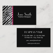 ゼブラ印刷ファッションデザイナ美容師サロン 名刺 (正面/裏面)