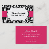 ゼブラ印刷ファッションホットピンクククエレガントラシモダンー 名刺 (正面/裏面)