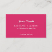 ゼブラ印刷ファッションホットピンクククエレガントラシモダンー 名刺 (裏面)