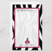 ゼブラ印刷ファッション先生文房具 便箋 (正面/裏面)