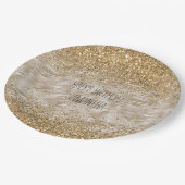 ゼブラ印刷フェイク金ゴールドグリッター ペーパープレート (アングル)