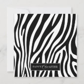 ゼブラ印刷ブライダルシャワー 招待状 (裏面)