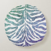 ゼブラ印刷ブルー装飾用クッション ラウンドクッション (裏面)