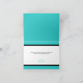 ゼブラ印刷ベビーボトルティール（緑がかった色）サンキューカード サンキューカード (内部)