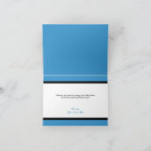 ゼブラ印刷ベビーボトルブルーサンキューカード サンキューカード (内部)