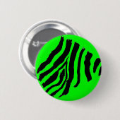 ゼブラ印刷ボタン（緑） 缶バッジ (正面&裏面)