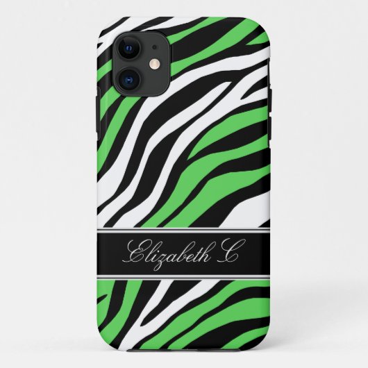ゼブラ印刷ミックスライムグリーンiPhone 5ケース Case-Mate iPhoneケース (裏面)