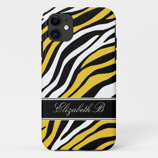 ゼブラ印刷ミックス黄色iPhone 5ケース Case-Mate iPhoneケース (裏面)