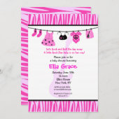 ゼブラ印刷ロックスター赤ちゃんシャワー招待 招待状 (正面/裏面)