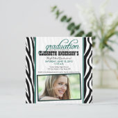 ゼブラ印刷卒業発表（ハンターグリーン） 招待状 (スタンド正面)