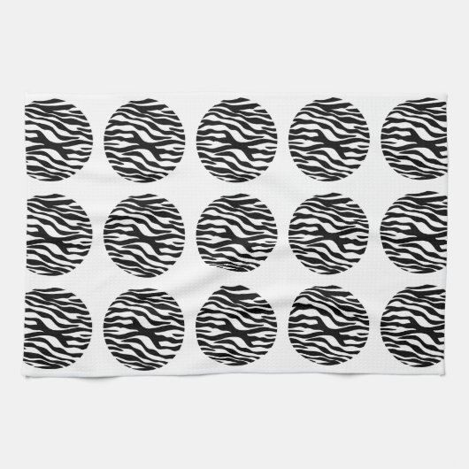 ゼブラ印刷水玉模様タオル キッチンタオル (横)