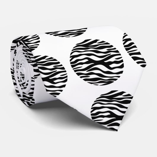 ゼブラ印刷水玉模様ネクタイ ネクタイ (ロール)