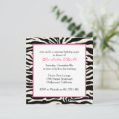 ゼブラ印刷誕生日 招待状 (スタンド正面)