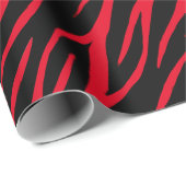 ゼブラ印刷黒赤かわいいモダンクリスマス模様 ラッピングペーパー (ロールコーナー)