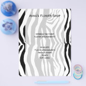 ゼブラ印刷、ゼブラ縞、白黒、ピンク チラシ (シングル)