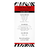 ゼブラ印刷、ヘアサロン価格表 ラックカード (裏面)