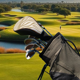 ゼブラ印刷 – ベージュ –  ゴルフヘッドカバー