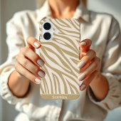 ゼブラ印刷 – ベージュ – iPhone 16ケース