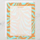 ゼブラ印刷、レトロ色 レターヘッド (正面/裏面)