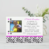 ゼブラ印刷:第5バースデーパーティ招待状 招待状 (スタンド正面)