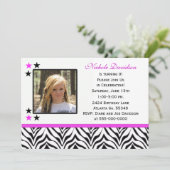 ゼブラ印刷:第9バースデーパーティ招待状 招待状 (スタンド正面)