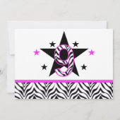 ゼブラ印刷:第9バースデーパーティ招待状 招待状 (裏面)