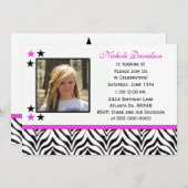 ゼブラ印刷:第9バースデーパーティ招待状 招待状 (正面/裏面)