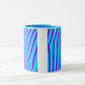 ゼブラ印刷（青と紫） ツートーンマグカップ (中央)
