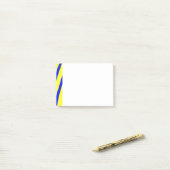 ゼブラ印刷(黄色と青) ポストイット (デスク上)