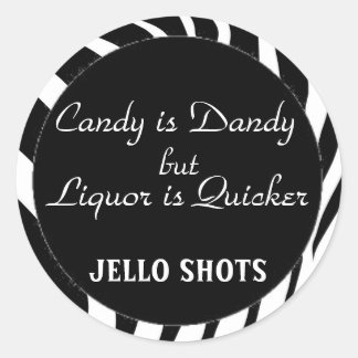 ゼブラ印刷、黒い円、ダンディキャンディは… ラウンドシール