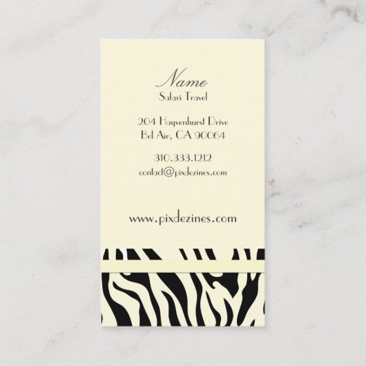 ゼブラ印刷/DIY背景色 名刺 (裏面)