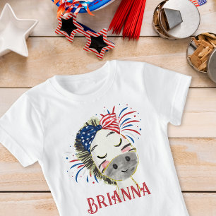 ゼブラ国旗のヘアタイと花火パーソナライズされた Tシャツ