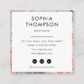 ゼブラ大理石抽象芸術QRコードソーシャルメディア スクエア名刺 (裏面)