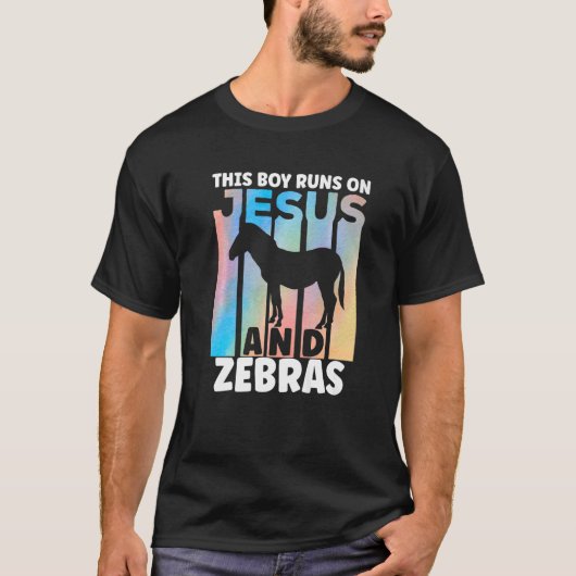 ゼブラ好きな男の子のためのプレミアムゼブラの服 Tシャツ (正面)