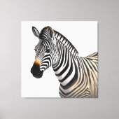 ゼブラ威厳のあるポートレートリアル野生生物アート キャンバスプリント (正面)