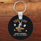 ゼブラ学生テスト日DontストレスあなたのSuを最高の実行 キーホルダー (正面)