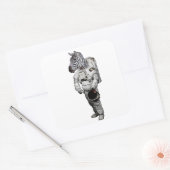 ゼブラ宇宙飛行士ステッカー スクエアシール (封筒)